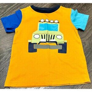 Boy's Falls Creek Jeep Tee Shirt Orange Blue Truck (830)